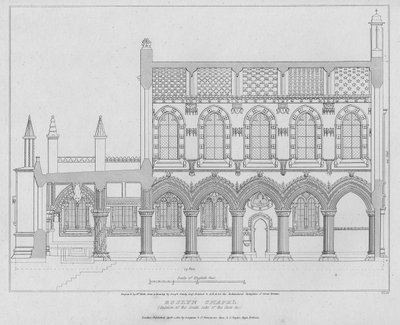Roslyn Chapel, section of the south side of the choir, engraved by Richard Roffe by Joseph Michael Gandy